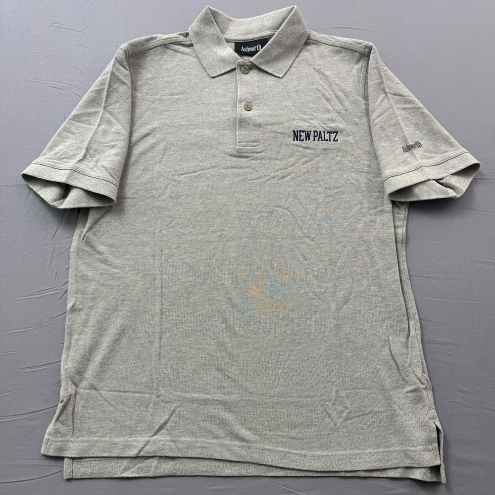 Ashworth Mens New Paltz Golf Polo Shirt Gray Short Sleeve Pique‎ Size S